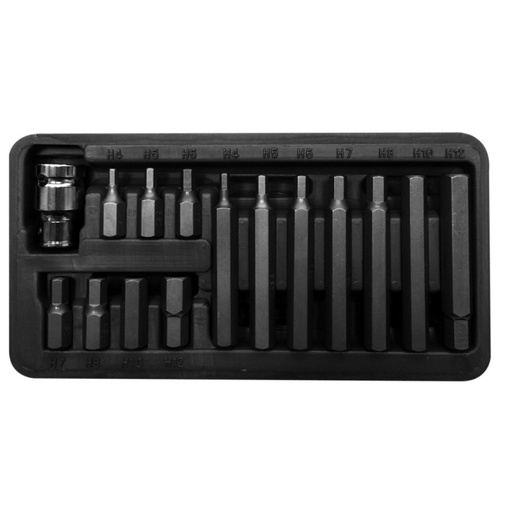 HАБОР ГОЛОВОК HEX4-HEX12, L=30/75MM - 15ШТ PROLINE 10743