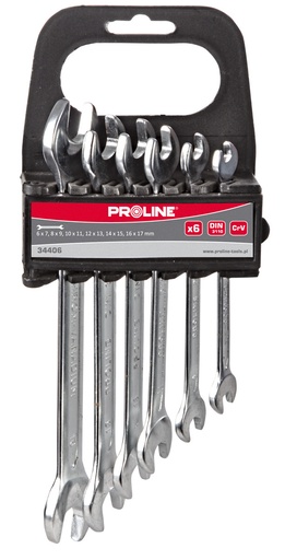 OPEN END WRENCH SETS 6*7-16*17 MM, 6 PCS  PROLINE 34406