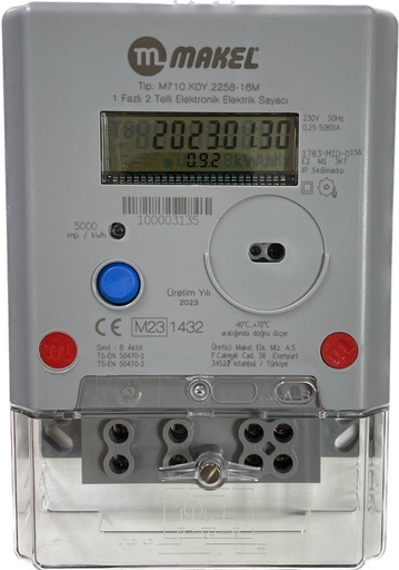 SINGLE PHASE ELECTRICITY METERS COMBI MAKEL M710.KOY.2258