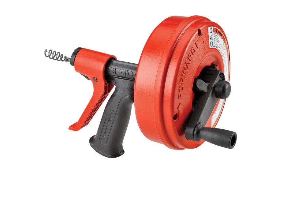 hee Power Spin Drain Cleaner with Autofeed 7.6 m x 6.3 mm RIDGID