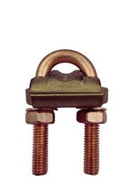U Bolt Earth Rod Clamp 20mm 120mm2 Brass AMPER AE 32906