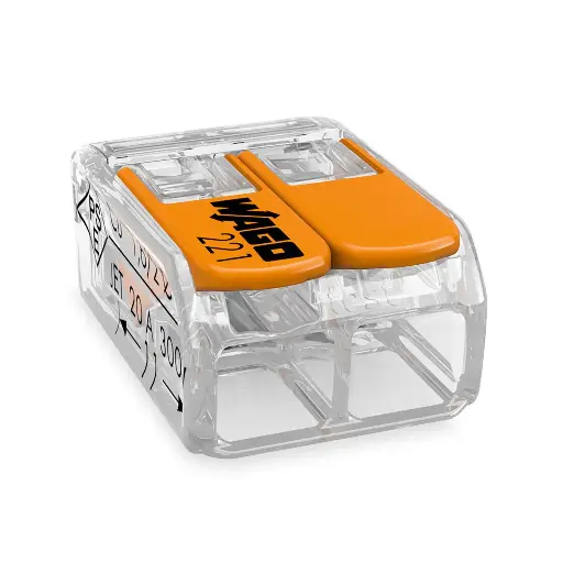 Pluggable Terminal Block, Lever-Nuts, 2 Positions, 24AWG to 12AWG, 4 mm², Push In Lock, 32 A WAGO 221-412