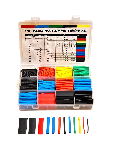 750 Parça İstidən daralan Makaron Seti, Qutulu, 8 Ölçü, 6 Rəng IC274-750