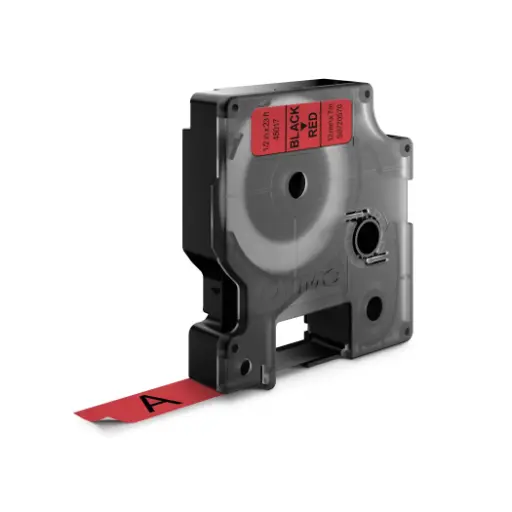 D1 Standard Labels Black Text on Red Label DYMO 40917