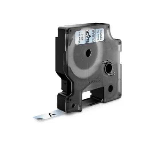 D1 Standard Labels Black Text on Clear Label DYMO 43610