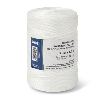 1,3mmx840m 100% Polypropylene raffia yarn White UNIQ 09860001