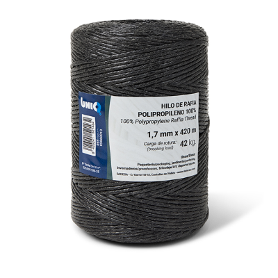 1,3mmx840m 100% Polypropylene raffia yarn Black UNIQ 09860005