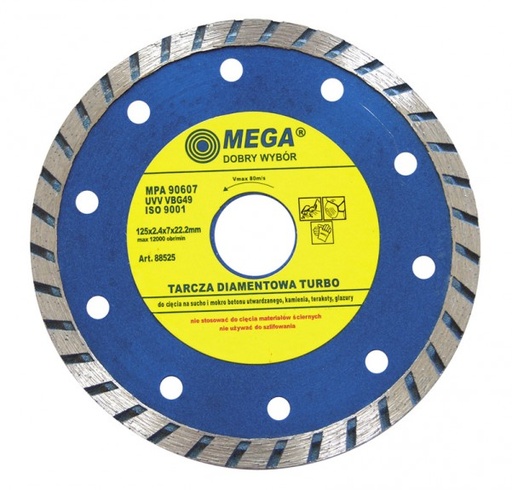 TURBO DIAMOND DISK - 125*2.4*7.0*22.2 code 88525h