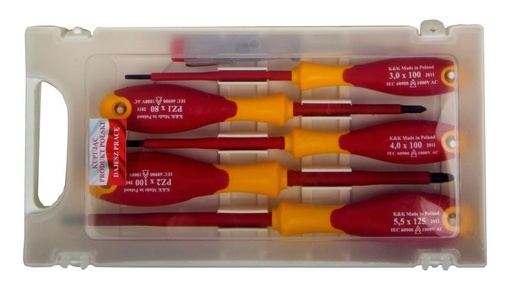 SCREWDRIVER-TECHNICAL- 2 COMP. FLAT-KPL. KK23-PZ SZT.5+WSK.NAP.1000V <KK> code : 10599