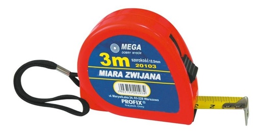 MEASURING TAPE 5M/19MM IN PLASTIC COLOURED CASE.  code 20206
