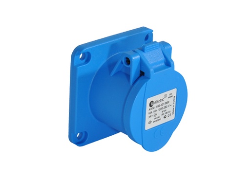 3x16A / IP 44 - 220V Panel Mount Socket Outlet (Straight) - 70x70 base 3120-321-0970 TP ELECTRIC