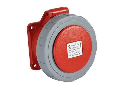 5x16A / IP 67 - Разъем для розетки на панели (прямой) (70x70) код 3106-321-1670 TP ELECTRIC 