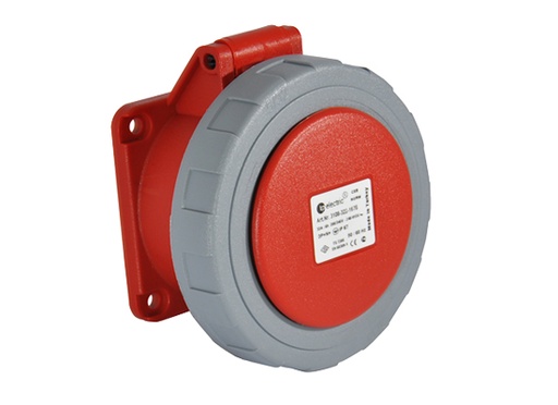 5x32A / IP 67 - Разъем для розетки на панели (прямой) (75x75) код 3108-322-1675 TP ELECTRIC 