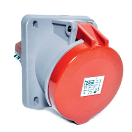 4x63A / IP 44 - Panel Mount Socket Outlet (Angled) (100x107) code 3131-309-1600 TP ELECTRIC 