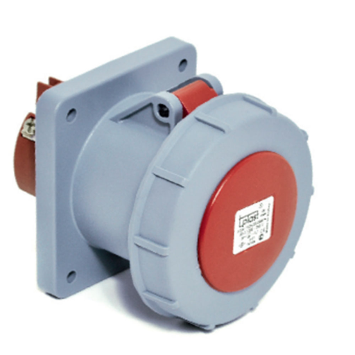 4x125A / IP 67 - Разъем для розетки на панели (прямой) (120x120) код 3137-322-1600 TP ELECTRIC  