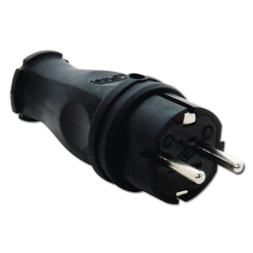 1x16A - Kauçuk Düz Fiş code 3101-301-0300 TP ELECTRIC