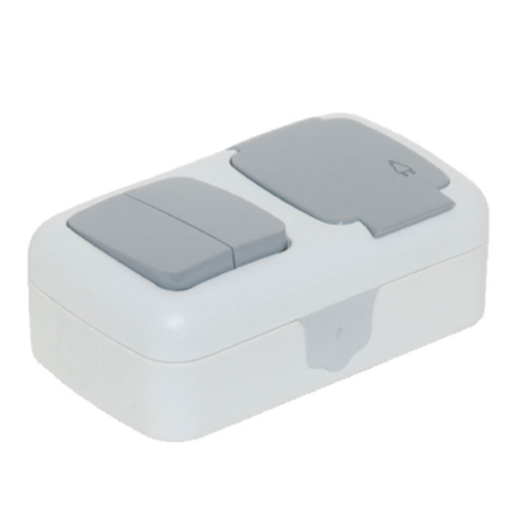 Two Way Switch + Schuko Socket with Cover (Horizontal) code 3201-102-0601 TP ELECTRIC 