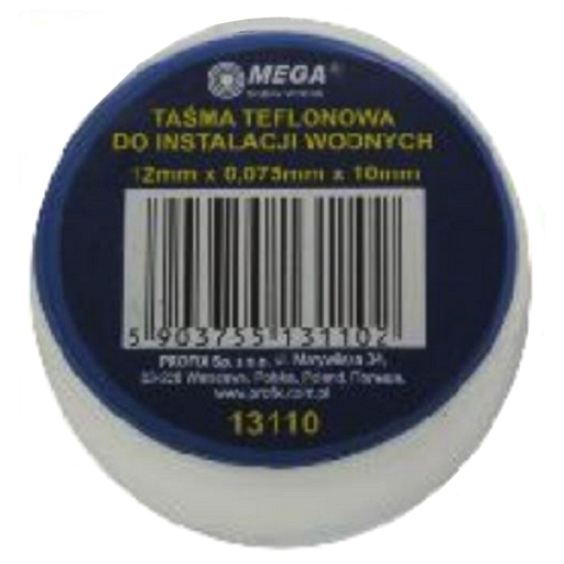 ИЗОЛЯЦИОННАЯ ЛЕНТА ДЛЯ УСТАНОВКИ ВОДЫ ,12*0,075 MM, L=10 M 13110
