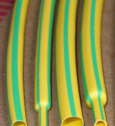 12 mm Yellow/Green heat shrink tube Shrink ratio is 2:1, PE