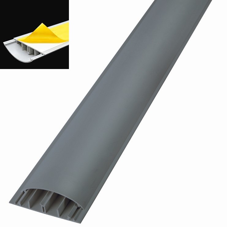 60x15 мм PVC Кабельный канал для пола СЕРЫЙ с Клейкая лента MUTLUSAN
